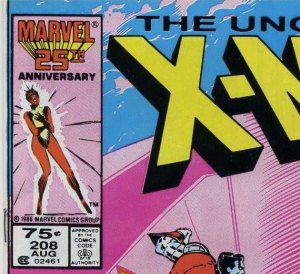 X-Men #208 U.S. newsstand edition (price had been increased to 75 cents from 60 at this point).