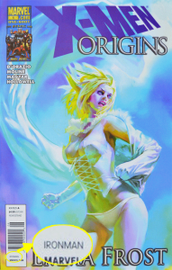 X-Men Origins: Emma Frost #1, Newsstand Variant, manufactured with UPC code for Iron Man.