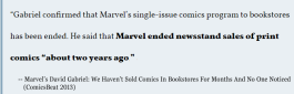 Marvel Ends Newsstand Sales