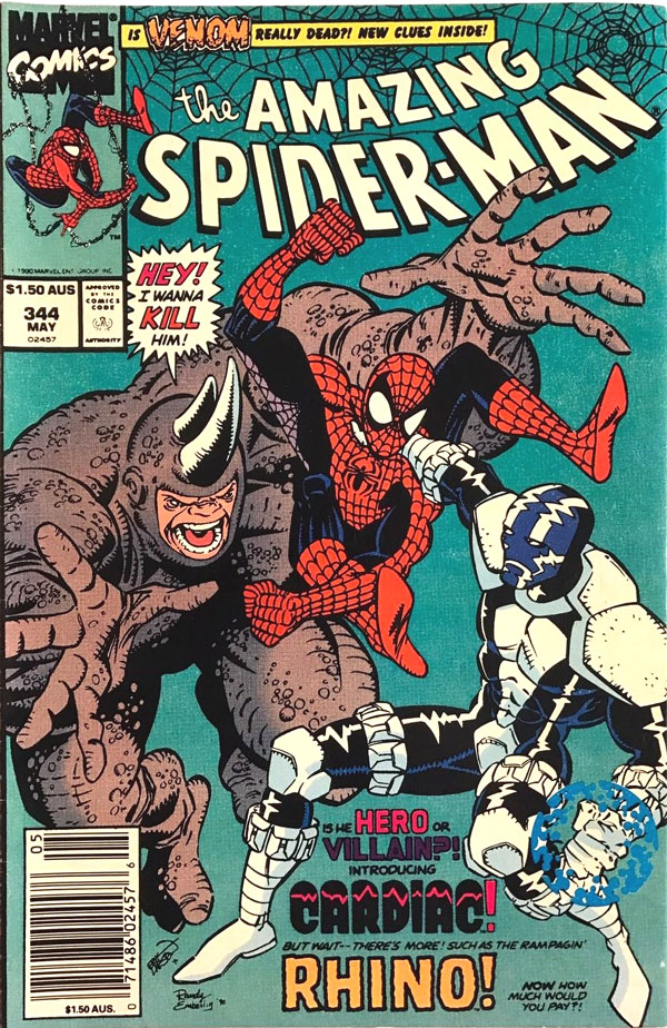 Amazing Spider-Man #344, $1.50 AUS variant