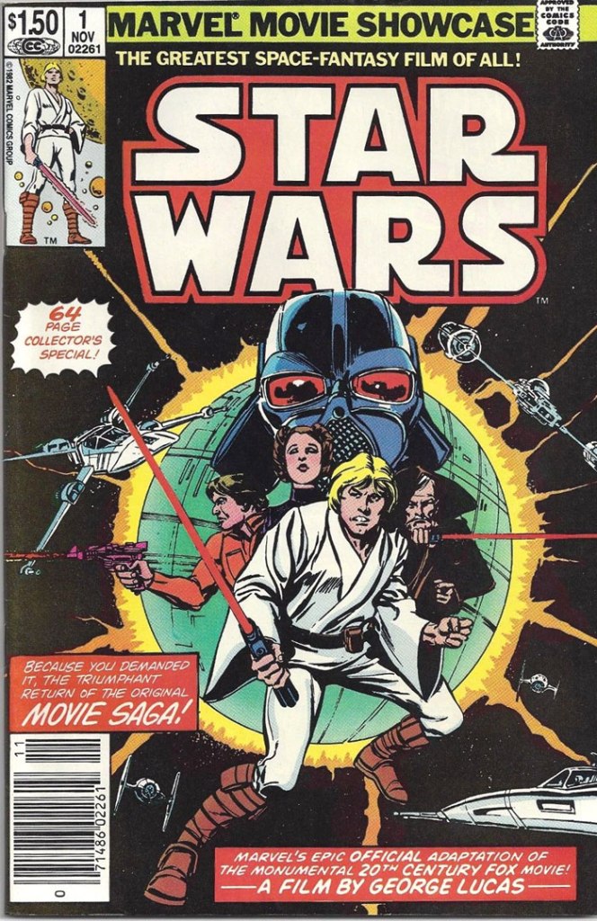 Marvel Movie Showcase: Star Wars #1, Type 1A $1.50 Cover Price Variant